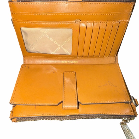 Michael Kors Bedford logo striped crossbody signature print with matching wallet - Picture 4 of 5